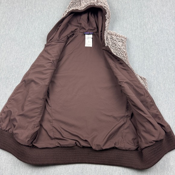 Patagonia Vest‎ Women Medium Brown Conejo Fleece Full Zip Fuzzy Hoodie 25915 - Picture 5 of 11